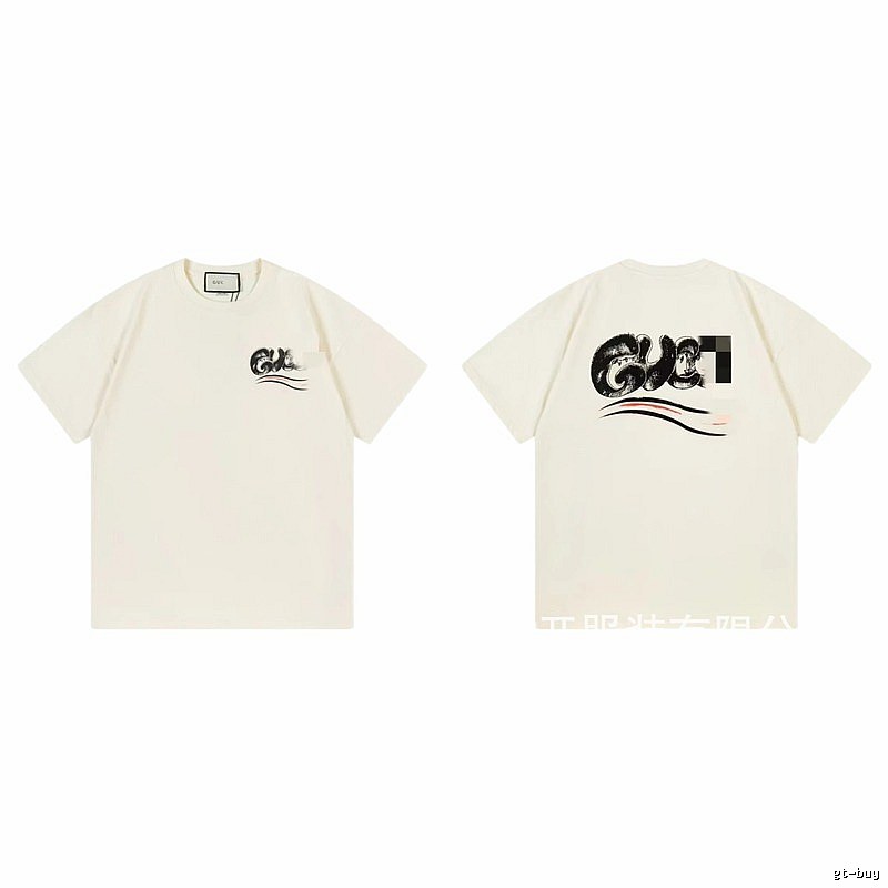 Balenciaga Graffiti Street Style Off-White Short-Sleeve T-Shirt