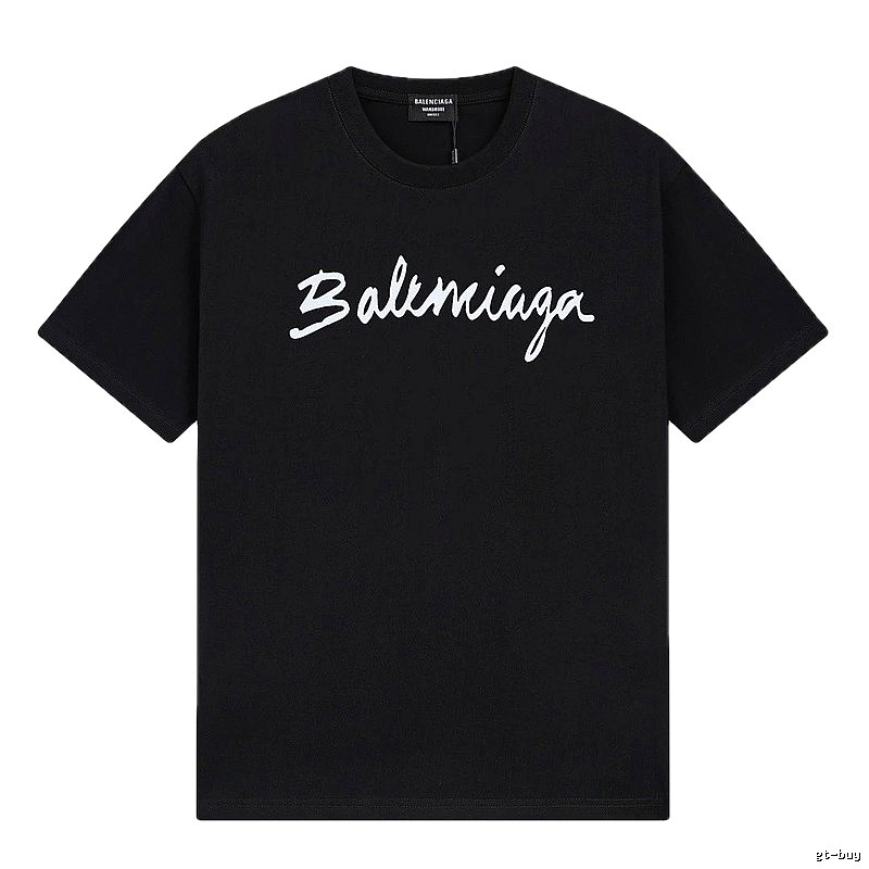 Balenciaga Handwritten Trendy Style Black T-shirt