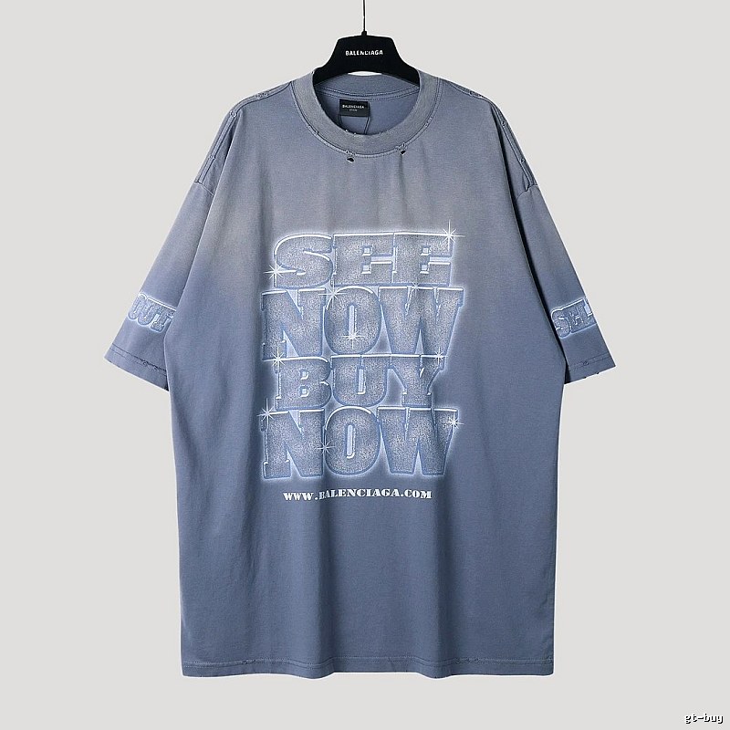 Balenciaga letter grey short-sleeve