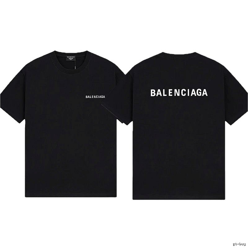 Balenciaga Letter Print Minimalist Style Black T-shirt