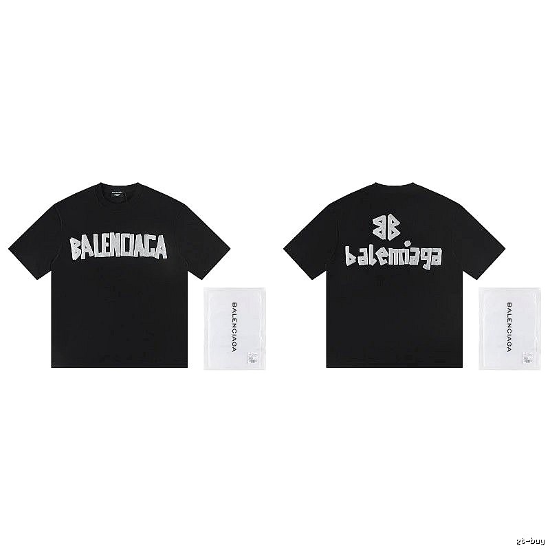 Balenciaga Letter Print Street Style Black T-Shirt