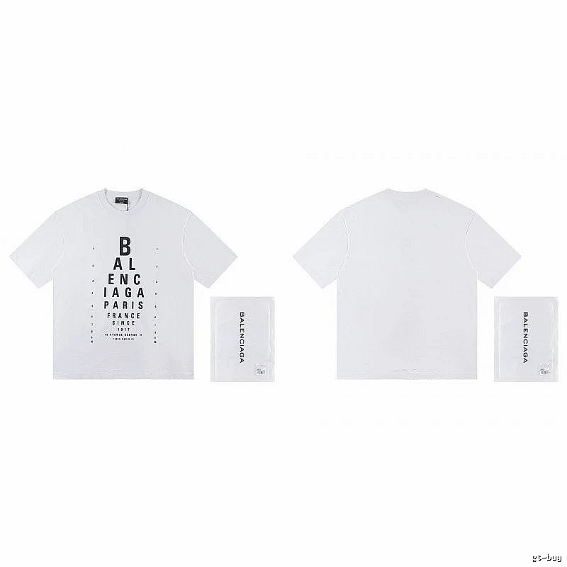 Balenciaga Letter Print Street Style White T-Shirt