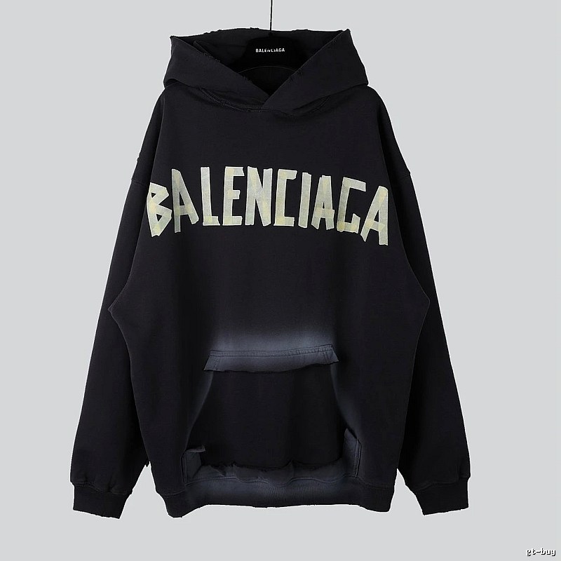 Balenciaga letter-style black sweatshirt