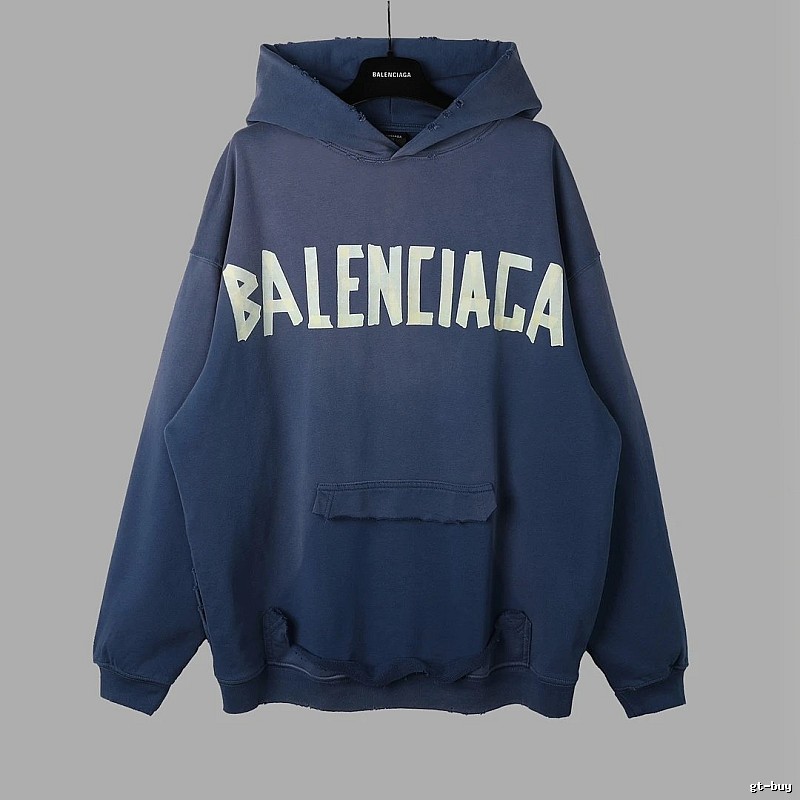 Balenciaga letter-style blue sweatshirt