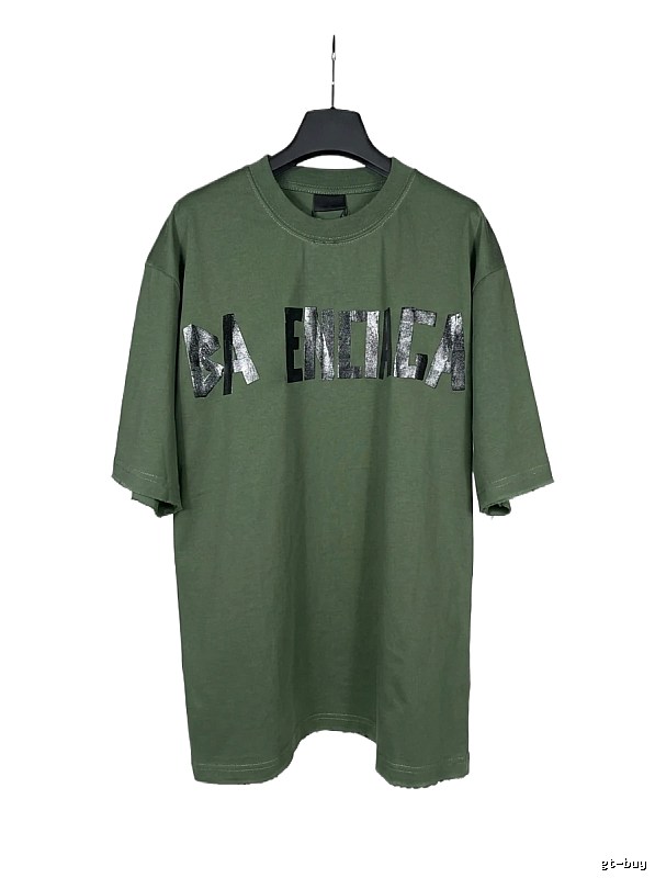 Balenciaga letter-style green T-shirt