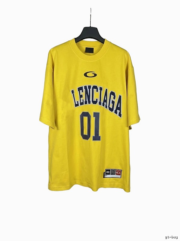 Balenciaga letter-style yellow T-shirt