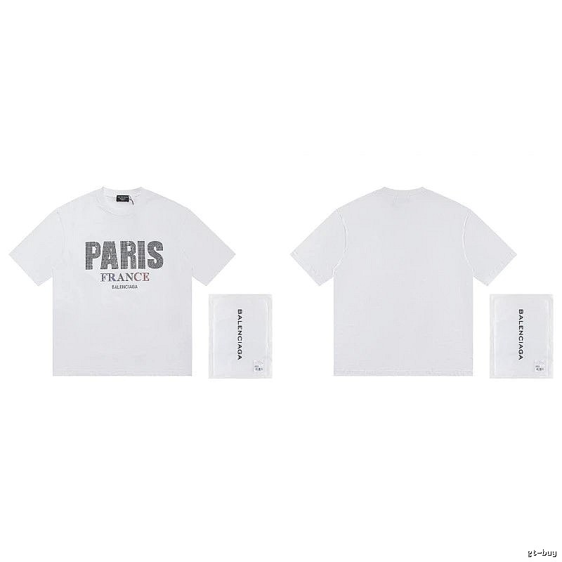 Balenciaga Paris Collection Minimalist Style White T-Shirt