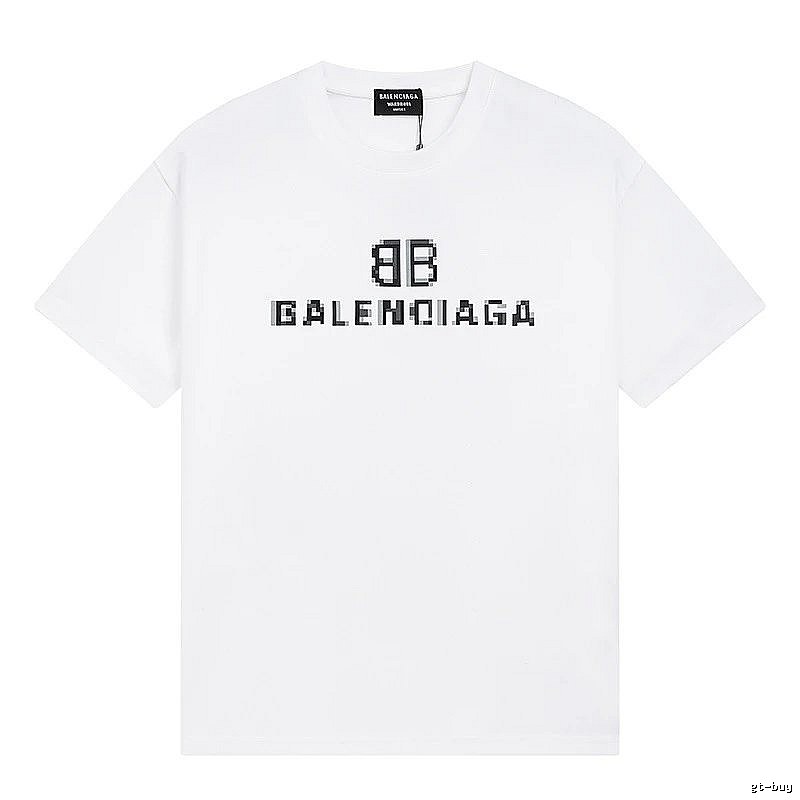 Balenciaga pixel-style white T-shirt