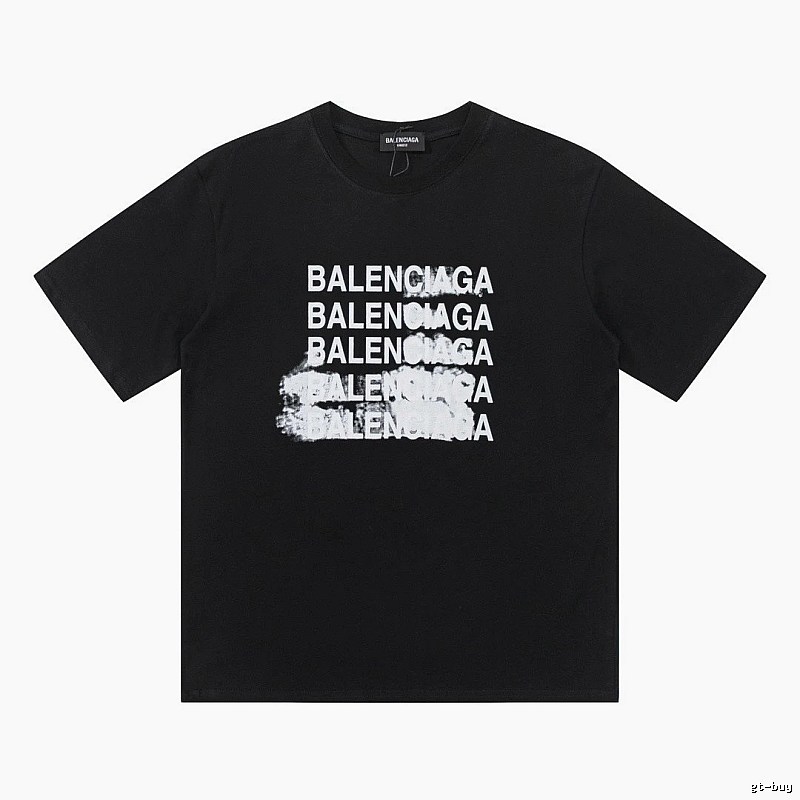 Balenciaga Repeated Print Trendy Black T-shirt