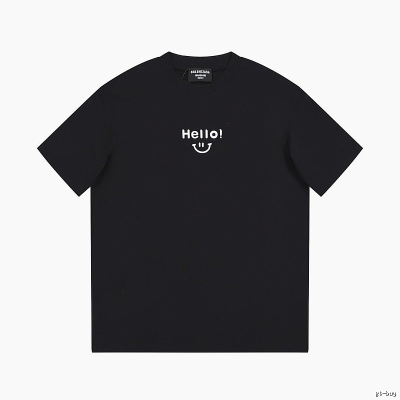 Balenciaga Smiley Print Street Style Black T-Shirt