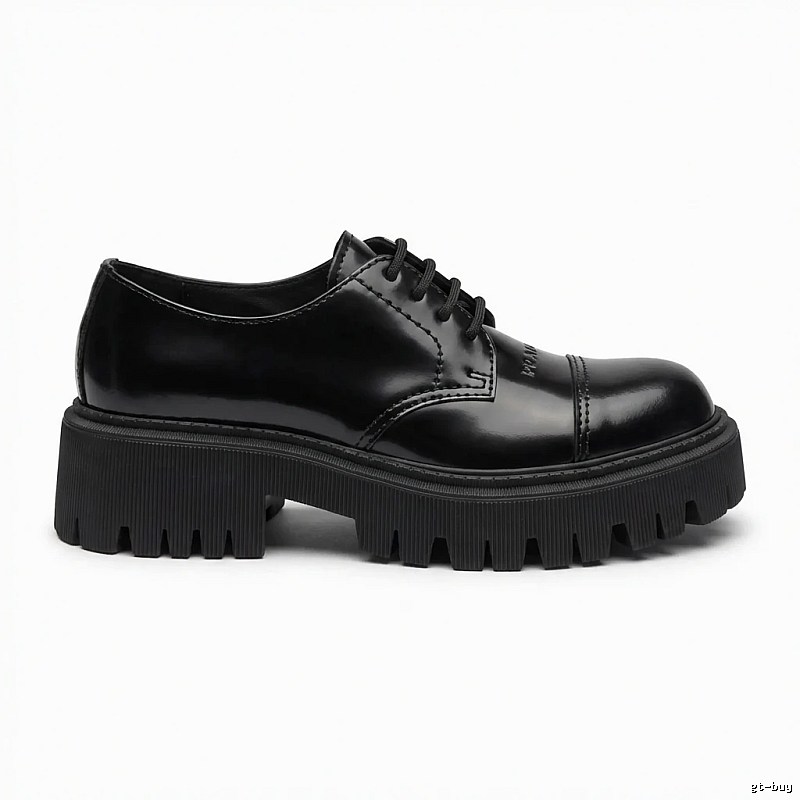 Balenciaga thick-soled British-style leather shoes