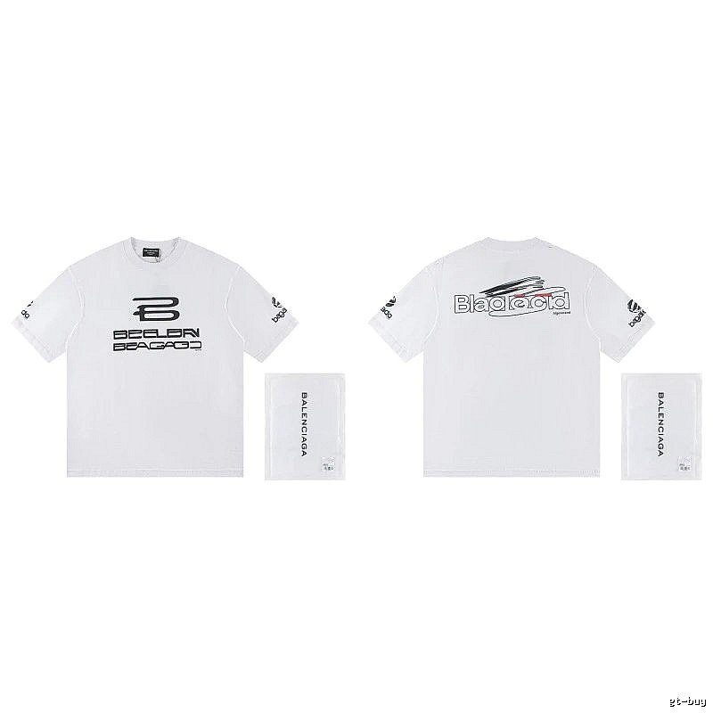 Balenciaga Trendy Racing Print White T-Shirt