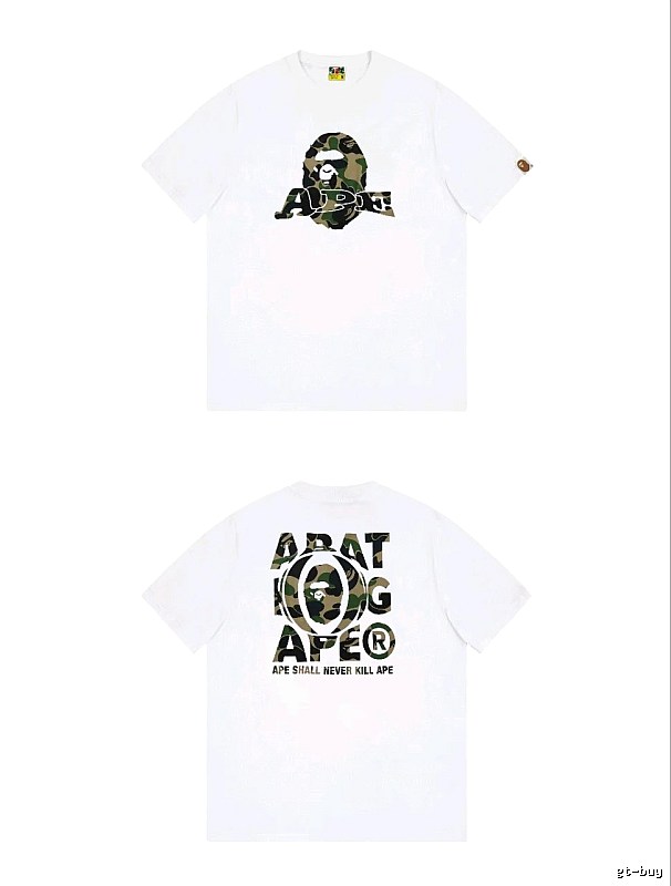 Bape Ape Head Camouflage Style White T-shirt