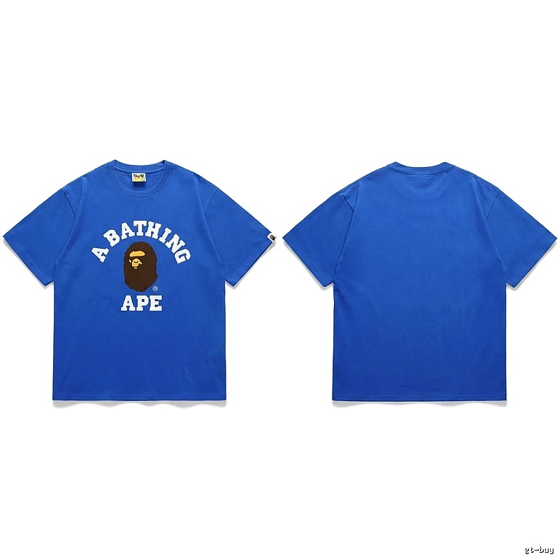 Bape Ape Head Simple Style Blue T-shirt