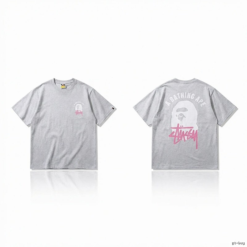 Bape Ape Head Trendy and Cool Style Gray T-shirt