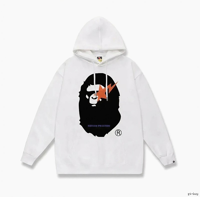 Bape Ape Head Trendy White Sweatshirt