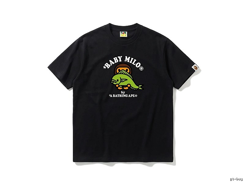 Bape BABY MILO Cartoon Style Black T-shirt