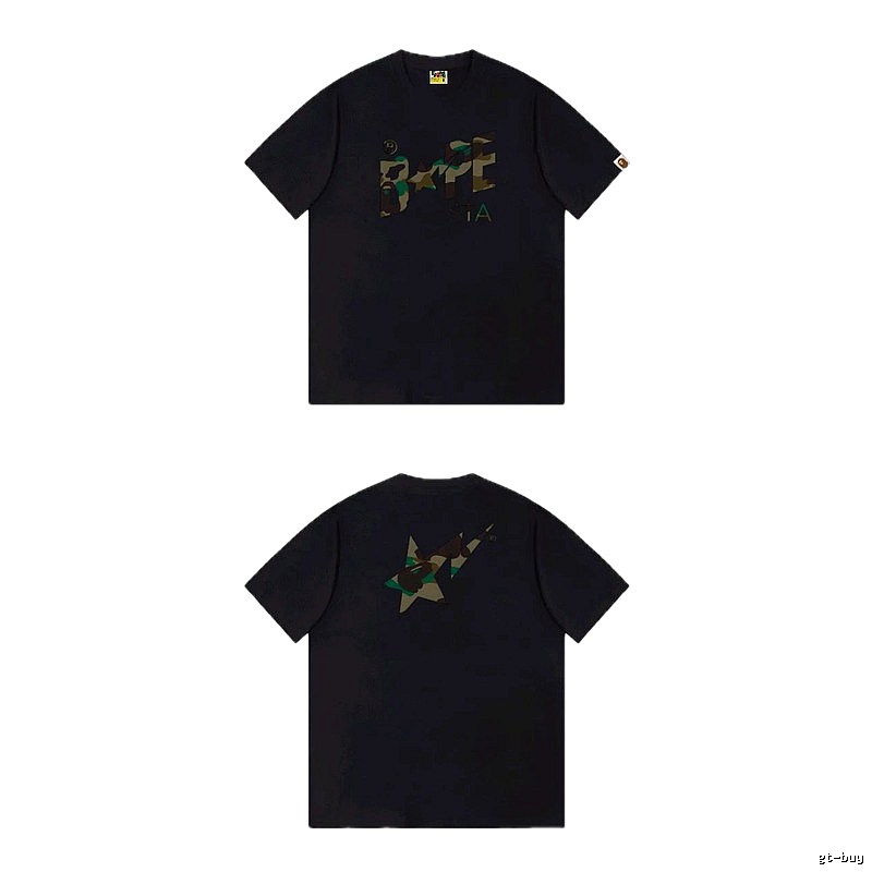Bape camouflage style black T-shirt