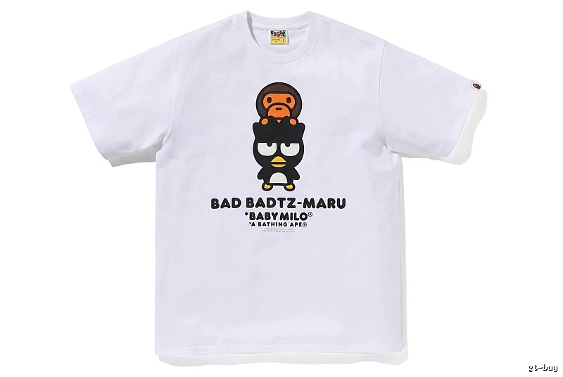 Bape cartoon - printed white T - shirt