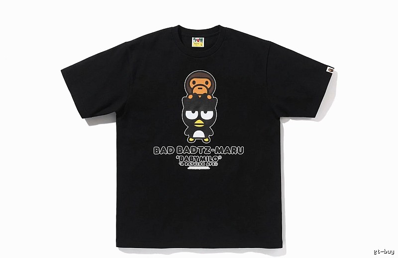 Bape Cartoon Trendy and Cool Style Black T-shirt