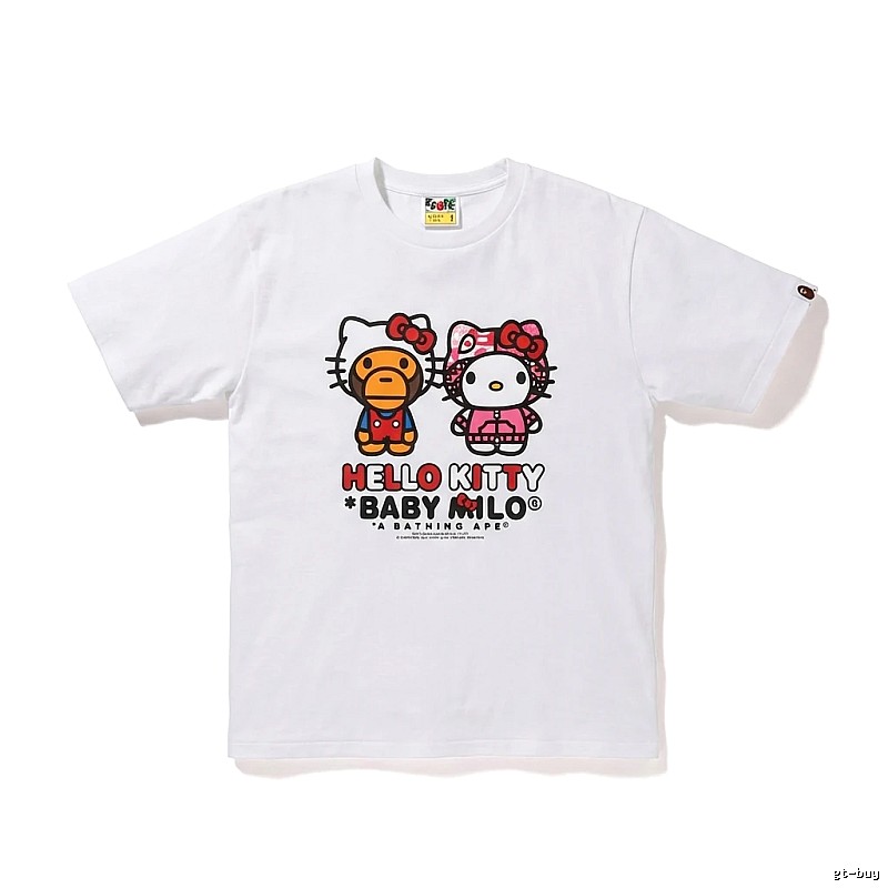 Bape Co-branded Cartoon Style White T-shirt