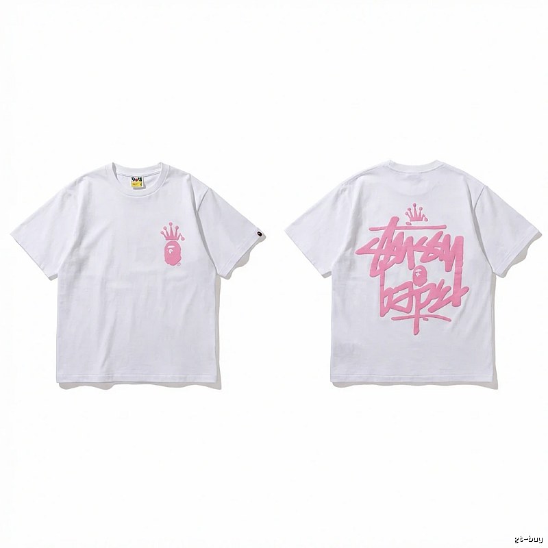 Bape Crown Graffiti Style White T-shirt