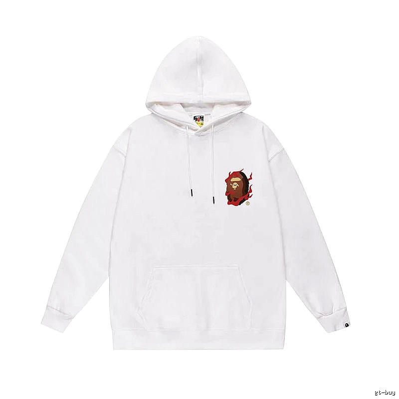 Bape Flame Ape Head White Sweatshirt