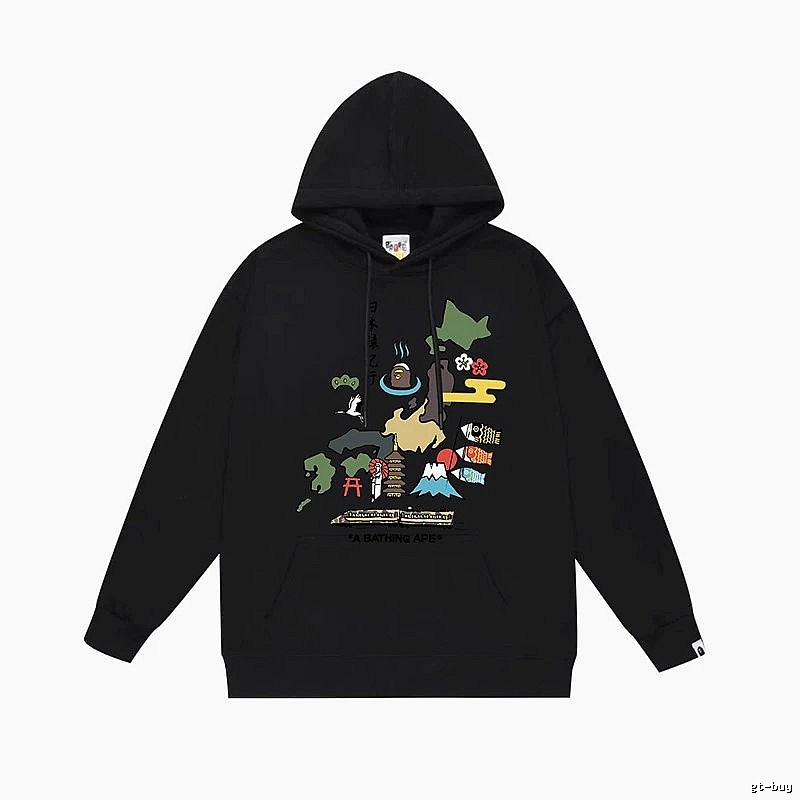 Bape Japanese-style black hoodie