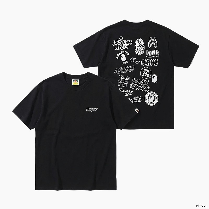Bape letter print black T-shirt