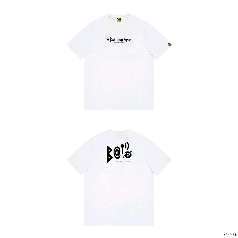 Bape letter print simple white T-shirt