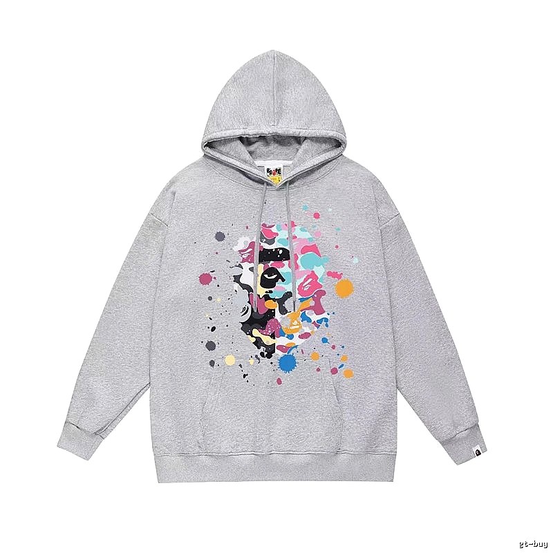 Bape splatter - ink style grey hoodie
