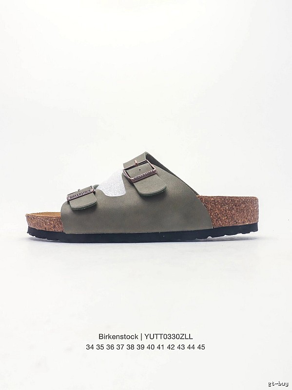 Birkenstock Arizona Casual-style Olive Green Slide Sandals