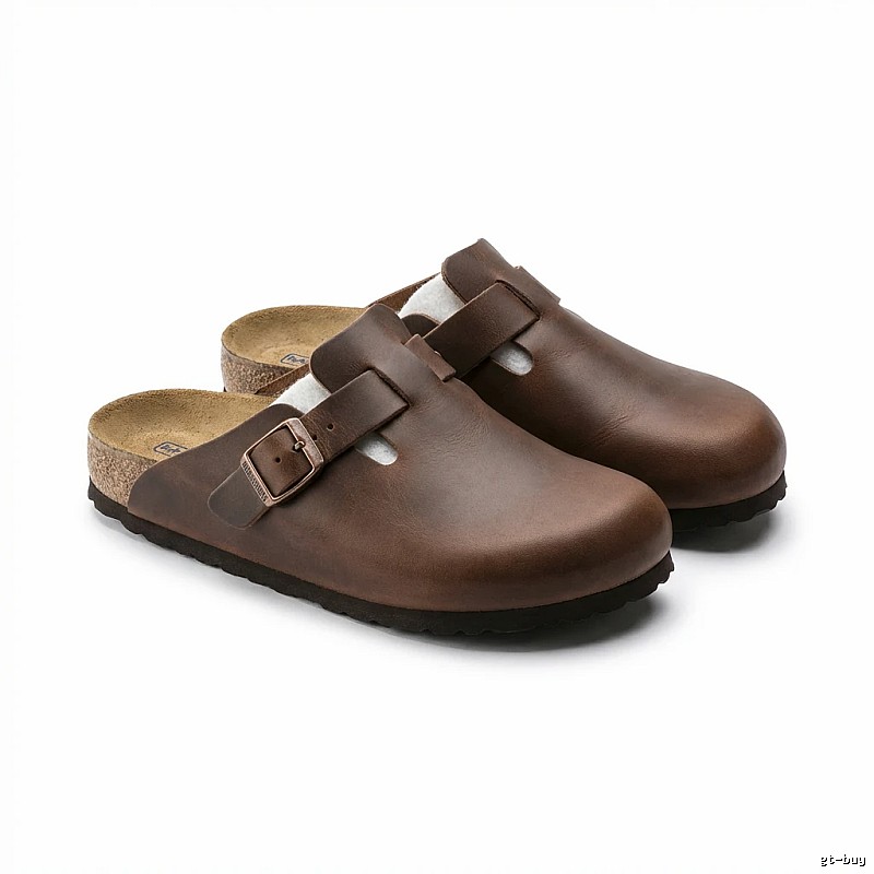 BIRKENSTOCK brown retro-style wooden clogs
