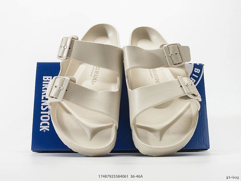 BIRKENSTOCK Casual Style Off-White Two-Strap Slide Sandals