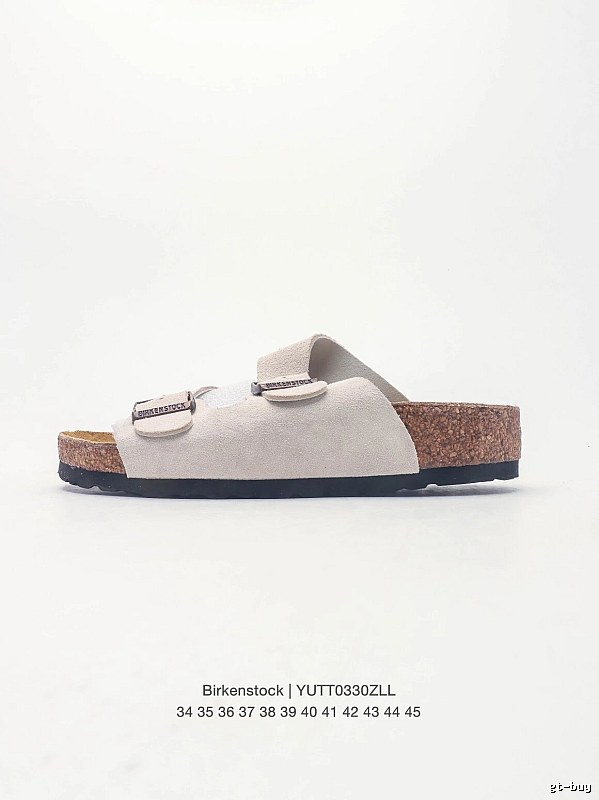 Birkenstock Double Buckle Casual Off-White Slide Sandals