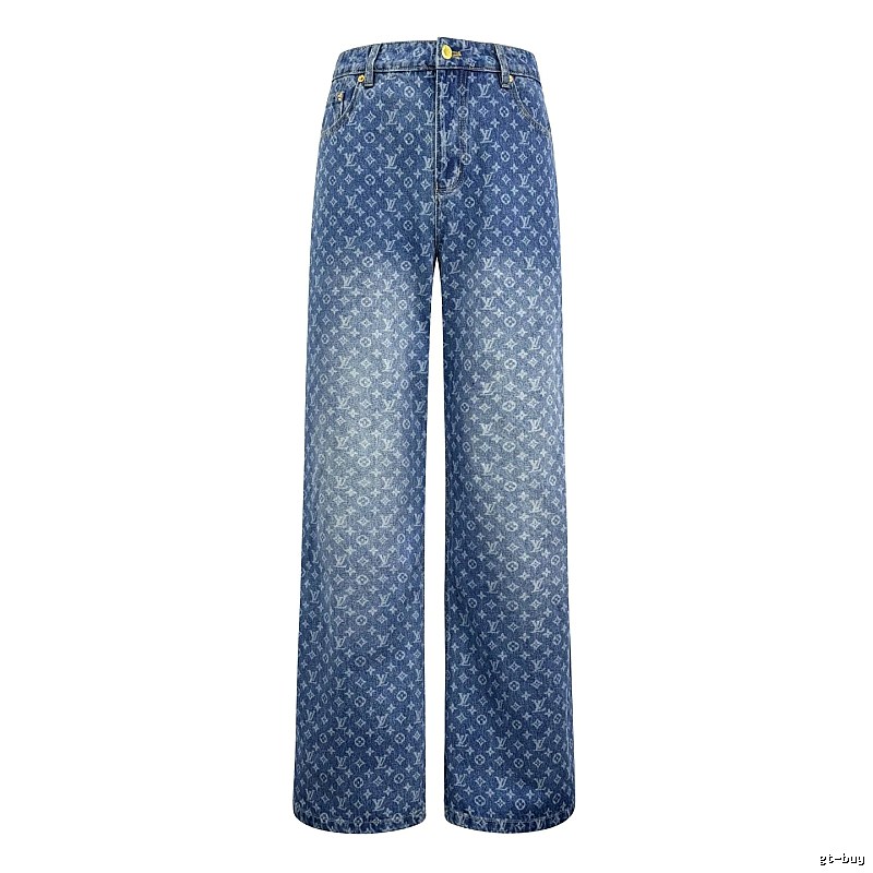Blue Monogram Knit Pants by CELINE