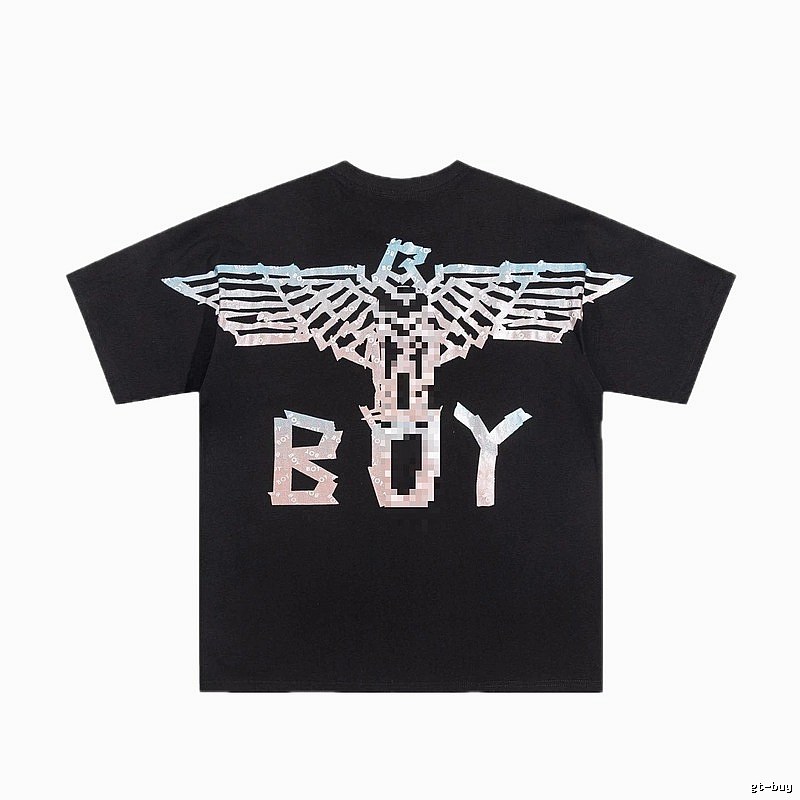 BOY Eagle Print Street Style Black Short Sleeve T-shirt