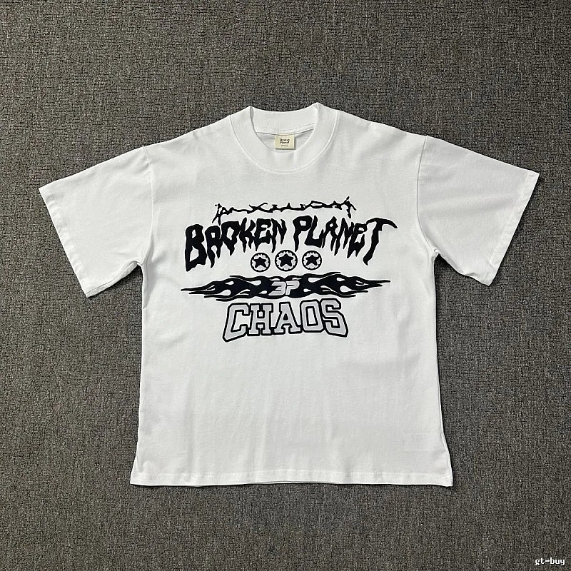 Broken Planet Compact Graphic T-shirt White Cotton Bold for Smart Casual Looks