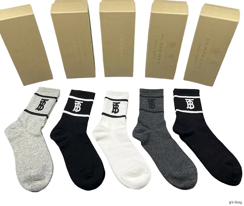 Burberry alphabet-style socks (black/white/grey)