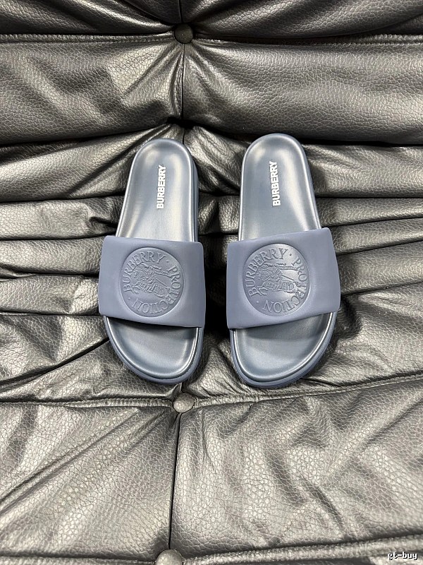 Burberry Embossed Knight Pattern Minimalist Dusty Blue Slides