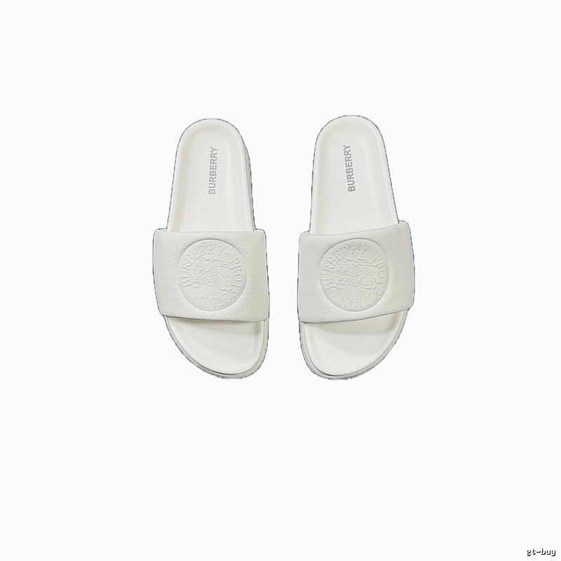 Burberry Embossed Warhorse Minimalist Style White Slides