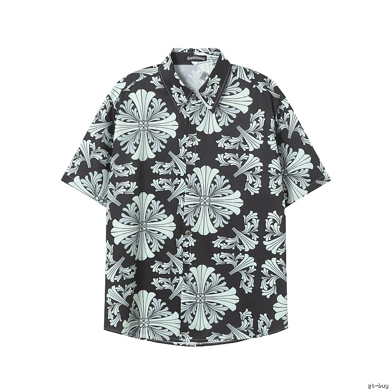 Button-Shirt Styling Black Floral Button Shirt Streetwear Look