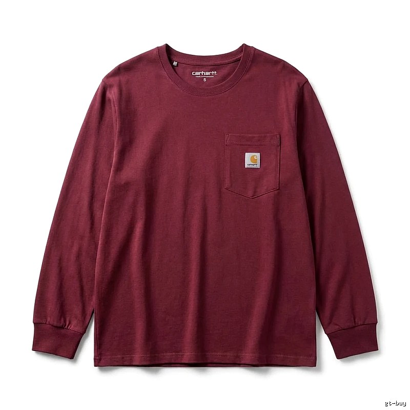Carhartt basic simple wine red long sleeves