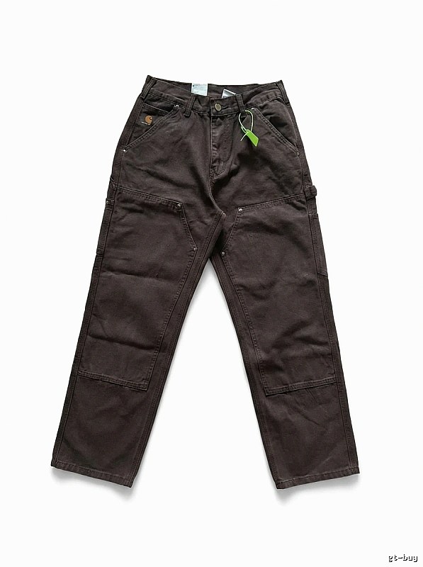 Carhartt workwear style dark brown long trousers
