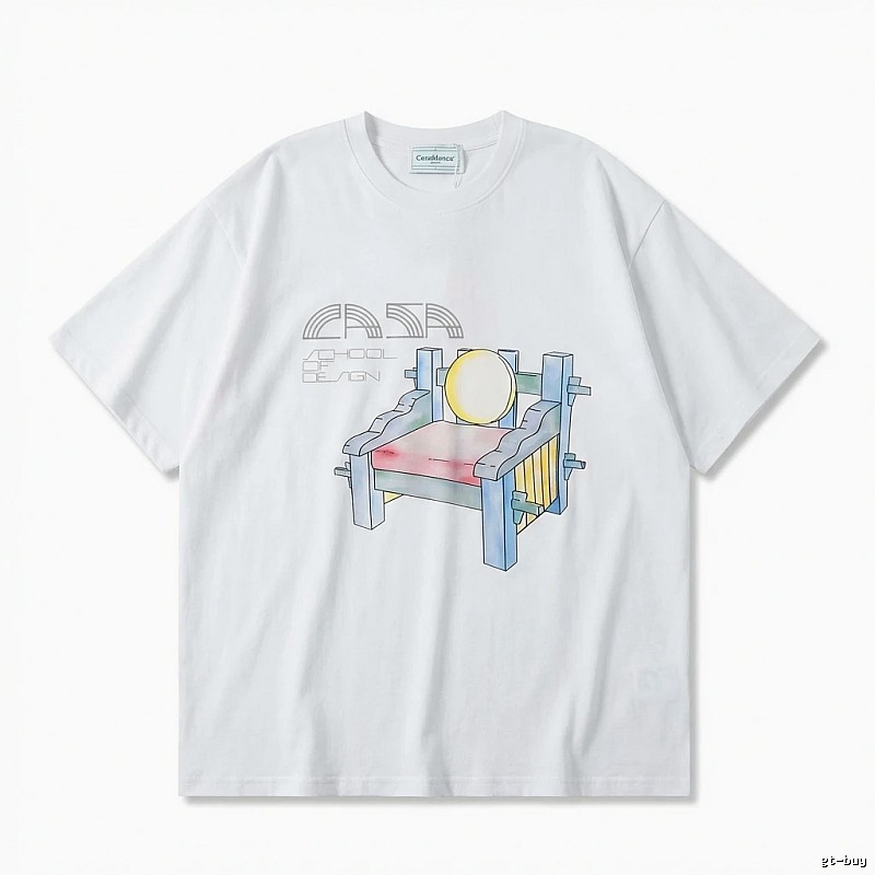 Casablanca cartoon-style white T-shirt