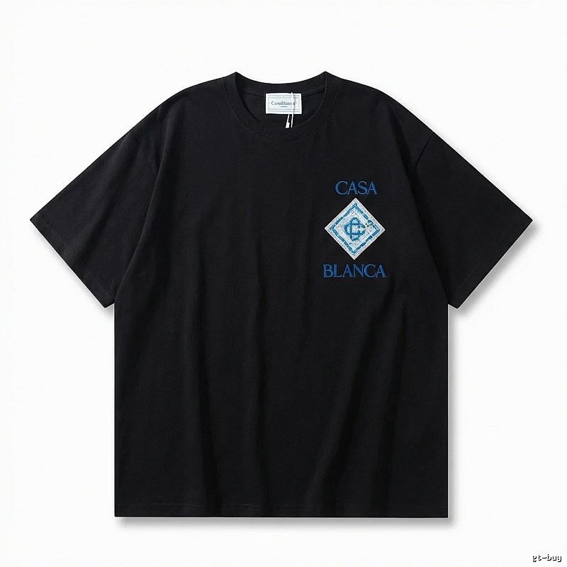 Casablanca trendy brand black short-sleeve