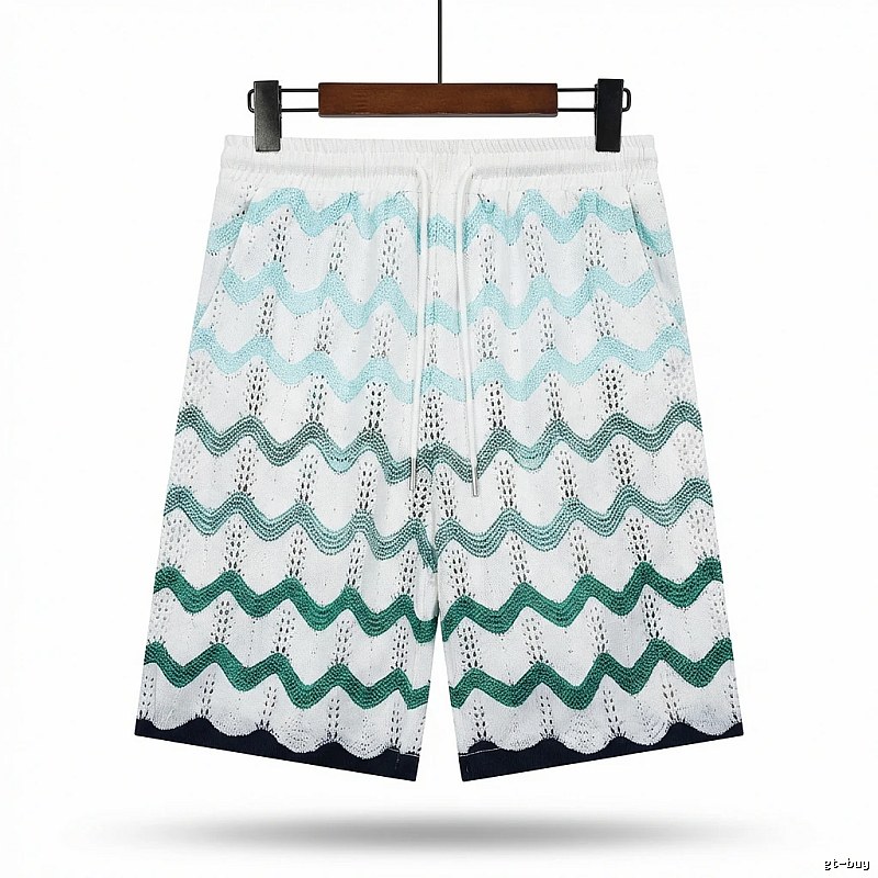 Casablanca Wave-patterned Retro Shorts