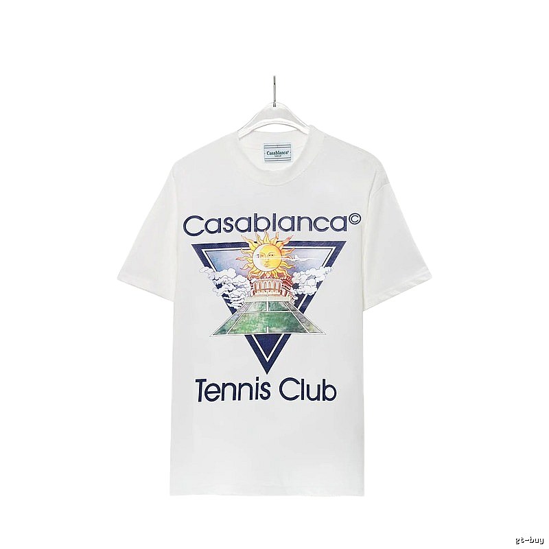 Casablanca White T-shirt with Sun Print