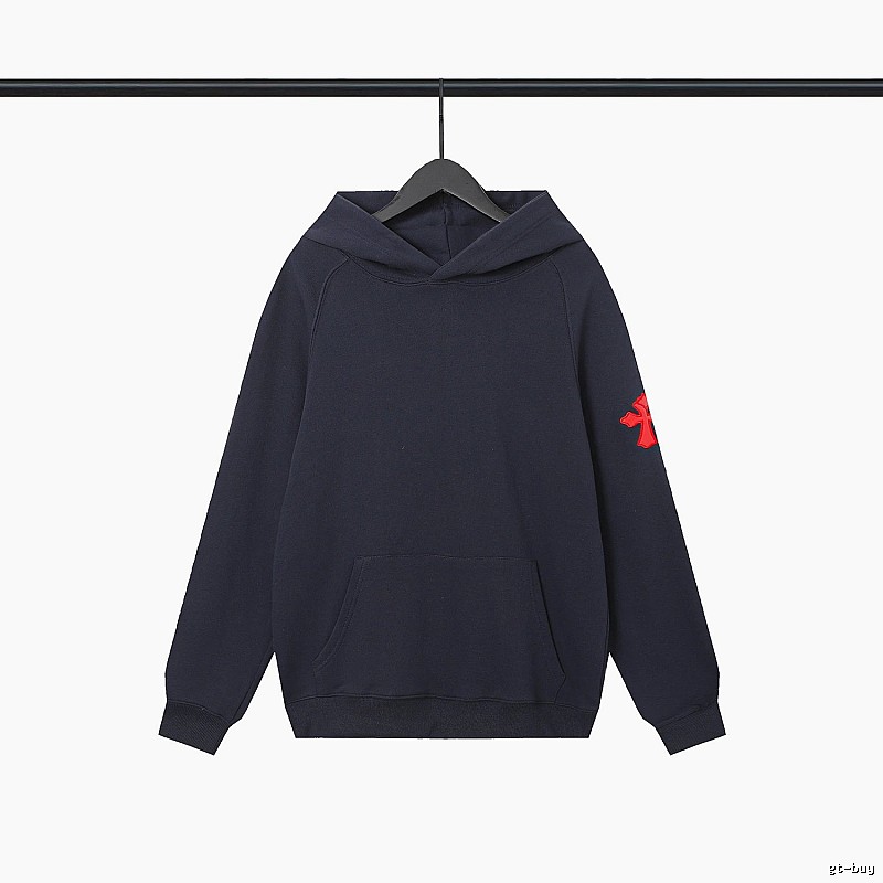 Chrome Hearts 2089-83 Navy Cross Graphic Hoodie Sport Casual