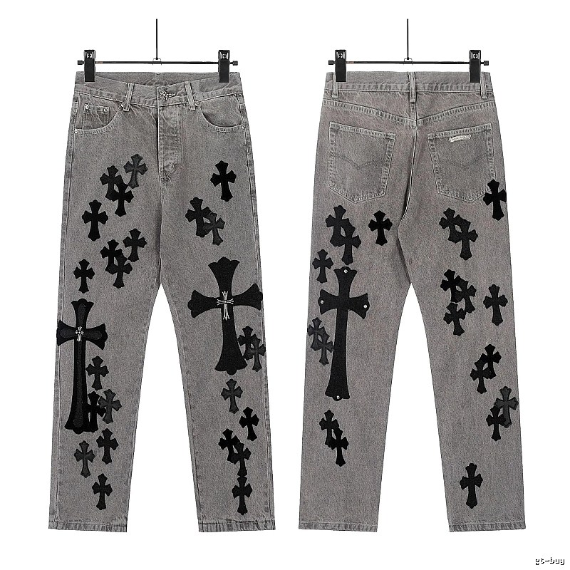 Chrome Hearts Compact Graphic jeans Light Denim Jeans for Smart Casual Looks